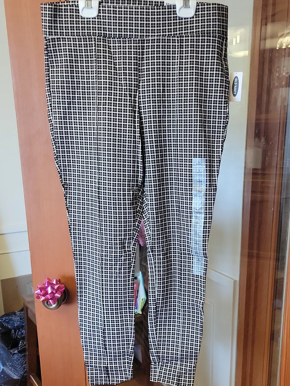 Stevies Kids Black & White Plaid Leggings
